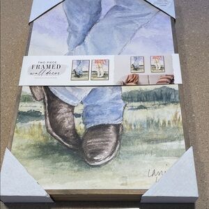 Hobby Lobby Framed Wall Art - Blue and Brown